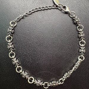 8.5" Y2K Gothic Cross Link Bracelet Silver Vintage Punk Grunge Alt Biker Style